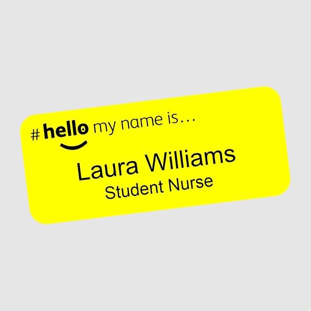 Hello My Name is Yellow Background Name Badge 76 x 32 mm Dementia Friendly Doctor Student Doctor GP Healthcare Assistant Nurse Practitioner Clinical Medical