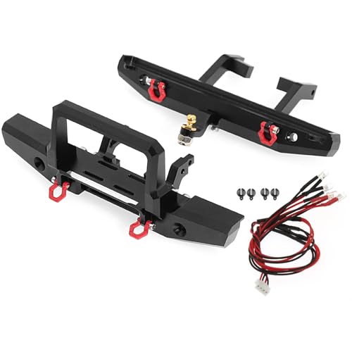 Pare-chocs TRX4M Defender crawler 1/18 upgrade alu CNC avec lumière LED
