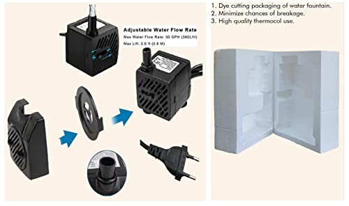 DECORION™ Ganesha Decorative Table Top Water Fountain for Home Décor/Indoor/Garden/Vaastu with Multicolor LED and Water Pump