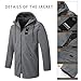 Hidkat Men's Casual Fashion Windbreaker Coat-Lightweight Mid-Length Jacket Hooded Trench Coat with Two Large Pockets