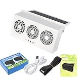 ZMdooreasy Ventilador de escape de coche alimentado por energía solar y USB con ventilación de doble conducto y funcionamiento silencioso para reducir eficazmente la acumulación de calor y mejorar la