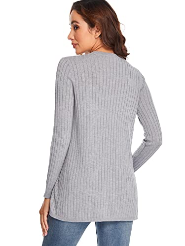 Women's Long Sleeve Cardigan Classic Ribbed Knit Sweaters Outwear4