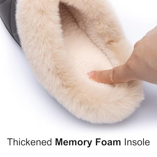 Image of GOEWY Fuzzy Slippers for Women Indoor Outdoor with Memory Foam Cozy Shoes