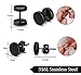 Pendientes de Aros de Acero Inoxidable 7 pares Negro para Hombres y...