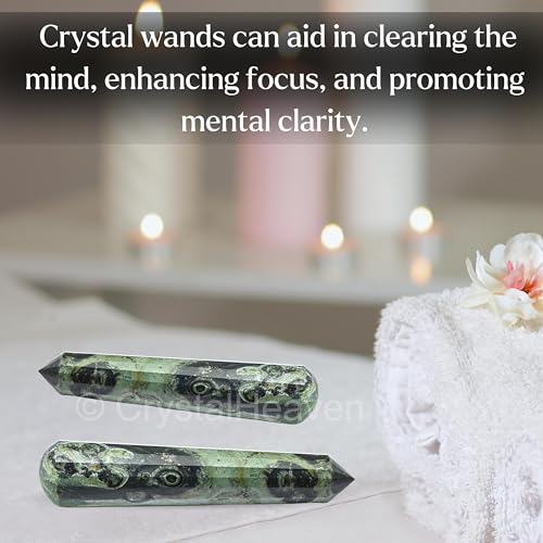 Image of Kambaba Jasper Crystal Wand - Pointed Crystal Wand for Energy Healing, Chakra Balancing, Meditation and Home Decor - Crystals and Healing Stones for Gift