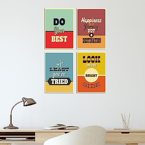 Image of PAPER PLANE DESIGN Poster Frames Quotes Size- 8.25 x 11.75 inch, Set of 4, Motivational (H)