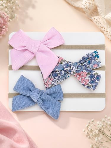 Image of POLKA TOTS Baby Hairbands for Kids Girl | Cute Stretchable Hair Bands for Baby Girls | Kids Hair Accessories | Elastic Infant Hairband | Toddler Hair Clips (Pack of 3)