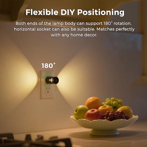 Image of L LOHAS LED Night Lights Plug into Wall, 4 Pack 3000k /5000K /Amber Adjustable Color Temperature Night Light, Mini Nightlight with Dusk to Dawn Sensor, 180Adjustable Lighting for Bathroom, Hallway