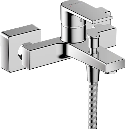 hansgrohe Vernis Shape - Badewannenarmatur Aufputz für 2 Verbraucher Mischbatterie Badewanne mit Auslauf Länge 16 6 cm Einhebelmischer Wanne Chrom