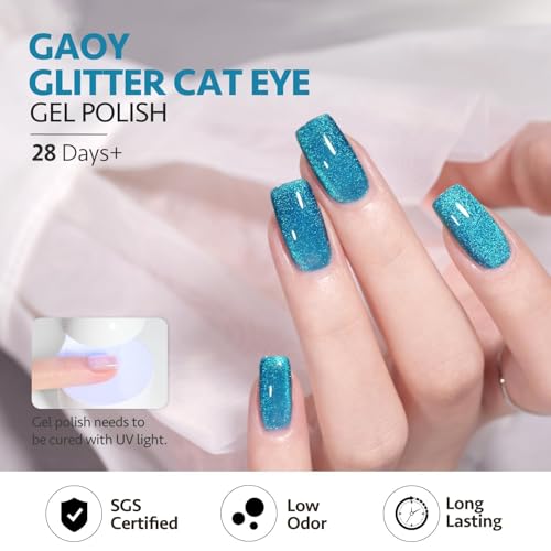 Image of BOLT BEE 9ML BLUE Galaxy Cat Eye Gel Nail Polish Glitter Magnetic Art Polish for Nail Designs | LED Soak-Off Gel Lacquer Strong & Long-Lasting Nail Art for Home & Salon - Blue
