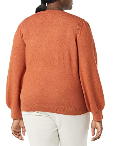Image of Amazon Essentials Women's Relaxed-Fit Soft Touch Long Sleeve Pleated Shoulder Crewneck Sweater