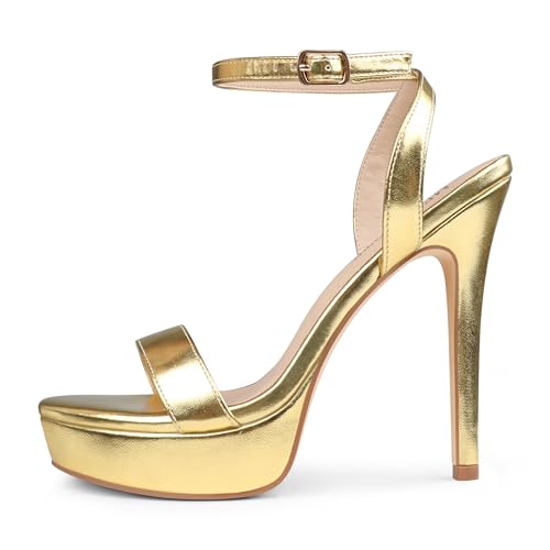 MERUMOTE Heels for Women Open Toe Heeled Sandals Ankle Strap Sexy High Heels for Dressy Wedding Pumps Shoes