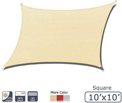 KANAGAWA 7’×13’ Sun Shade Sails Rectangle Sand/Rust Red UV Block for Garden Patio Yard Backyard Pergola … (Sand)