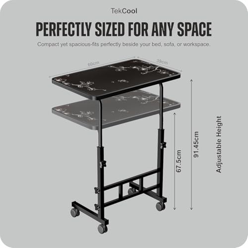 Image of Foldable Study Table /Bed Table /Foldable and Portable Wooden /Writing Desk for Office /Home /School | Adjustable Height, Portable for Office, Work Form Home (Flower)