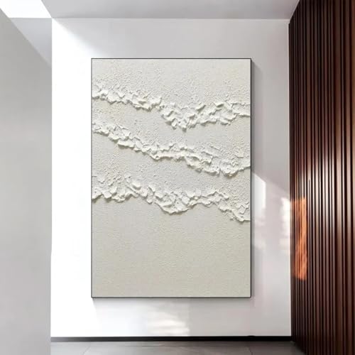 Peinture 3D blanche solution mur vide décoration salon minimaliste