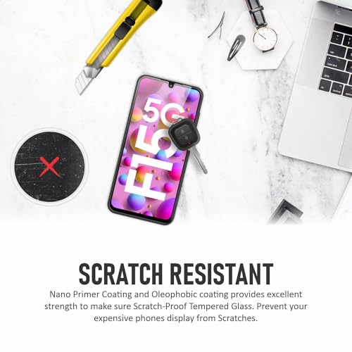 Image of SupCares Tempered Glass for Samsung Galaxy A15, Galaxy F15 and Galaxy M15 (6.5 Inch) With Installation Kit | Military-Grade Gorilla Screen Protector | Edge to Edge Coverage | Black