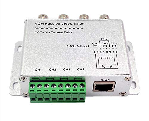 OdiySurveil(TM) UTP 4 Channel Passive HD Transceiver,BNC RJ45 UTP Converter for 720P 1080P CVI/TVI/AHD CCTV System