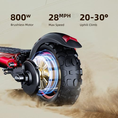 10″ Offroad Electric Scooters with Seat,800W Motor 28 Miles