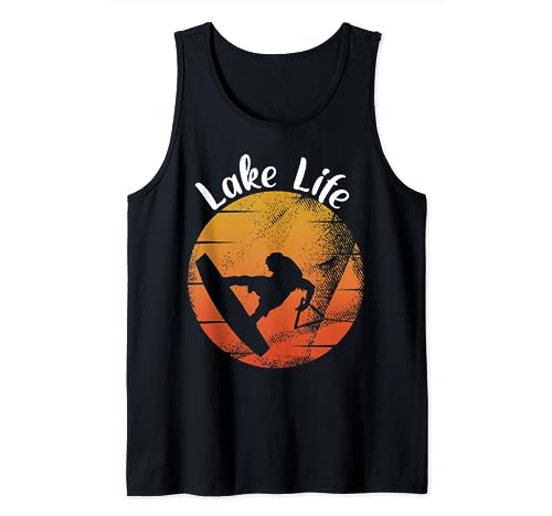 Lake Life Retro Wakeboard Squad Vacation Wakeboard Trip Camiseta sin Mangas