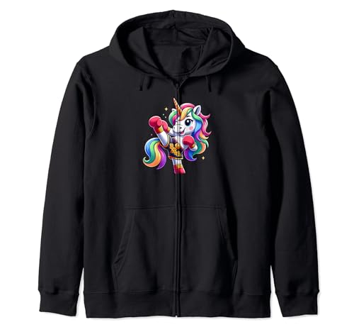 Lindo unicornio de muay thai Sudadera con Capucha