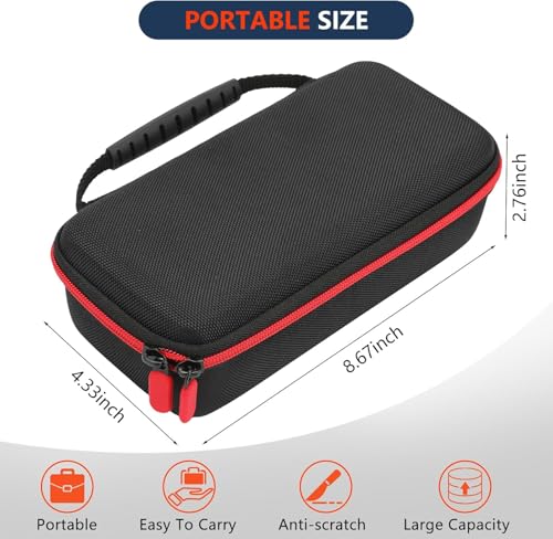 Image of Asthma Inhaler Case, Portable Nebulizer Travel-Ready Organizer with Mesh Pocket, Double Zippers, Silicone Handle, for Kids and Adults, Stylish Black - Case Only