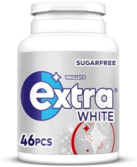 Wrigley's Extra White Chewing Gum, Classic Mint Flavour, 6 Bottles of 46 Pieces, Sugar Free Chewing Gum Bulk Pack with Xylitol (276 pieces)