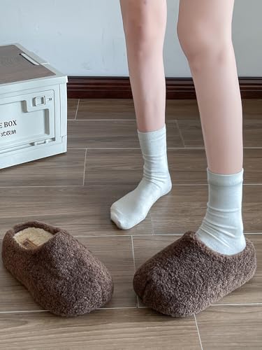 ZQW Fuzzy Fluffy Winter Clog for Women Cute Cloud Slippers Slides with Hidden Lift - Cozy Lightweight Closed-Toe Sandals3