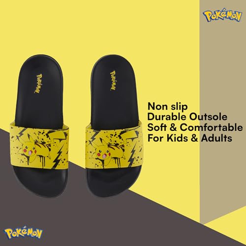 Pokemon Mens Pikachu Slide Sandals Pikachu Shoes - Pikachu, Ash, Charmander, Squirtle, and Bulbasaur Slides2