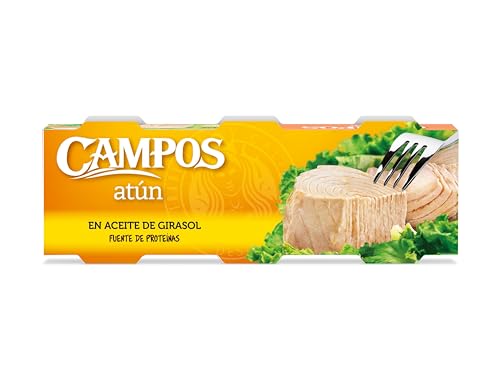 Campos Conserva De Atún En Aceite De Girasol, 80 g - Pack de 3