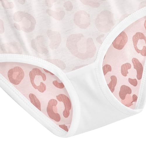 Toddler Girl Briefs, Leopard Spots Pastel Pink Cotton Underwear for Girls, 2–8 Years4