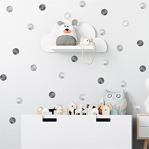 Royolam 72 Pieces 2.2'' Gray Black Polka Dots Wall Decals Diy Nursery Opaque Wall Stickers For Kids Removable Peel And Stick Waterproof Art Decor For Living Room Classroom Bathroom Bedroom (Gray Black, 6 Sheets) #TOP2