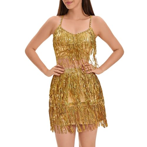 Tenue de Carnaval Argentée à Franges Fluides et Jupe Double Couche Flapper - 3