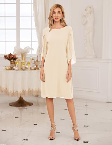 Image of GRACE KARIN Womens Formal Wedding Guest Dress 2026 Chiffon Cocktail Dress Mother of the Bride Dresses Midi Fashion Clothing