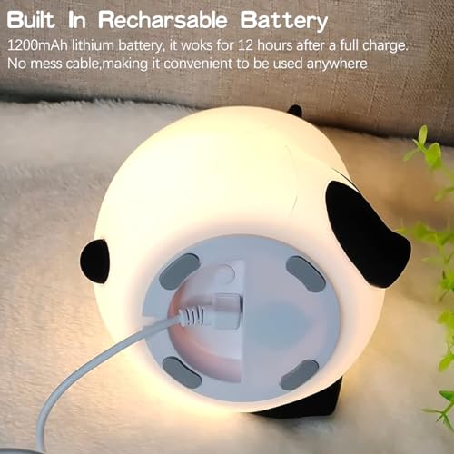 Image of MILONI USA Cute Panda Night Light, Led Squishy Animal Lamp, Dimmable Nightlight for Room Decor