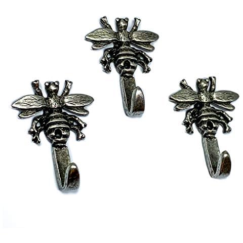 Norma Jean Designs Mini 3 Piece Set Metal Bumble Bee Hooks, Silver Cover