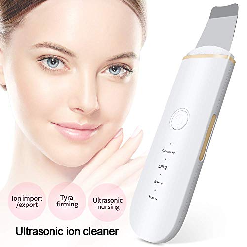 Preisvergleich Produktbild UltraschallPeelinggerät Skin Scrubber Ultraschall Haut Scrubber von Muboc Mitesserentferner Elektrischer Porenreiniger Gerät Tiefenreiniger Massage für Gesichtsreinigung mit USB Kable (Weiß)