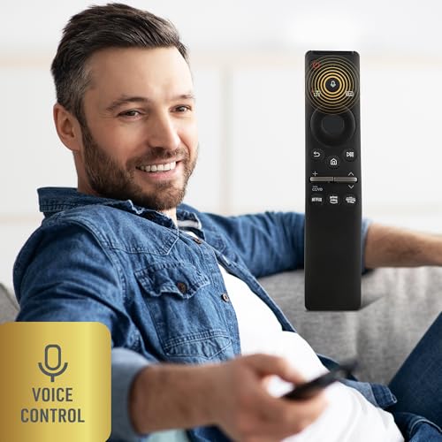 Replacement Remote Compatible with Samsung Smart TV - Universal Remote Control with Voice Search, Netflix, Prime Video, Samsung TV Plus Buttons, Compatible with 4K, QLED, OLED & Crystal UHD