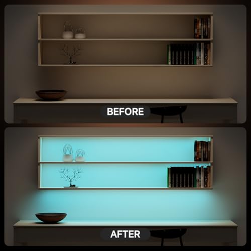Image of BTF-LIGHTING FCOB COB LED Strip Lights 5V USB Powered Ice Blue Color for TV