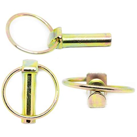 Pasadores de anilla Screws City 4 mm x 42 mm Linch Pin Remolque Tractor Anillo Clip (Paquete de 4) Cover