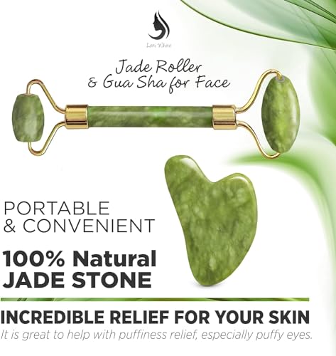 Lexi White Beauty LW-JRX-NG-01 Lexi White Gua Sha Facial Tools | Jade Gua Sha Tool | Face Roller thumb #2