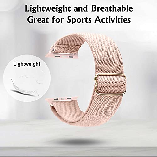 Arae Pulseira de relógio elástica compatível com Apple Watch 41 mm, 40 mm, 38 mm, confortável e ajus