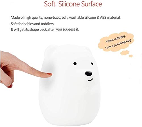 Image of Bear Night Lights for Kids, Bedside lamp for Children, Baby Nursery Light - Break Resistant /Eye Caring /Adjustable Brightness Color /Time Setting /Gifts for Kids Babies Boys Girls - Medium