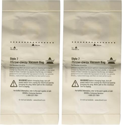 Image of BISSELL Style 7 Vacuum Bag, 32120, Pack of 2, White