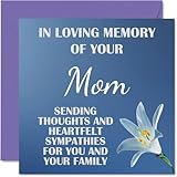 ENVÍA TUS MÁS SENTIDAS Y SINCERAS CONDOLENCIAS: esta tarjeta de pésame de calidad excepcional para ella o él muestra el diseño «En memoria amorosa de tu madre enviando pensamientos y sinceras condolencias para ti y tu familia». Si estás buscando tarjetas de condolencias para él o ella, este regalo de condolencia seguramente hará que se lo agradezcan. No solo para un regalo de duelo, también podría ser una tarjeta de perdón por su pérdida. Tarjetas de condolencias por la pérdida de mamá, mamá o m