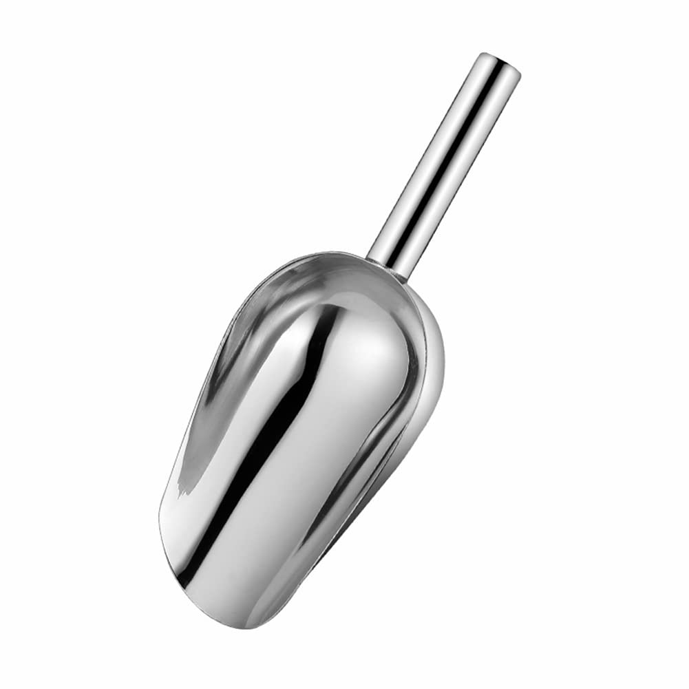 Ice Scoops Stainless Steel, Metal Ice Scooper for Ice Maker Ice Shovel Coffee Bean Sweet Candy Food Scoops Pet Animal Dog Food Scoop for Bar Buffet Barbecue Party Wedding Kitchen Tools 10 Inches