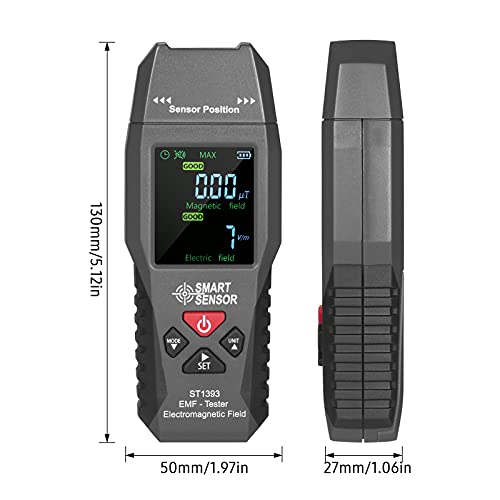 Image of SMART SENSOR ST1393 EMF Meter Electromagnetic Field EMF Detector Handheld Mini Digital LCD Electromagnetic Field Radiation Tester