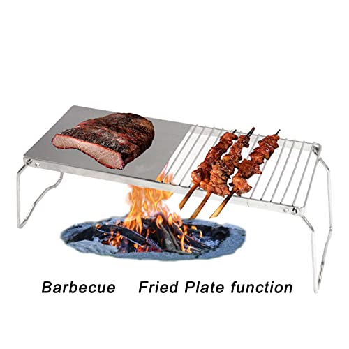 Support de réchaud pliable et grille de cuisson pour feu de camp stable pour stopper la casse - 3