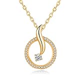 Yikoly Collar de plata 925 para mujer y niña, con colgante de moda con circonitas brillantes, redondas, con forma de delfín, para cumpleaños, día de la madre, regalo feliz, Plata, Circonia cúbica