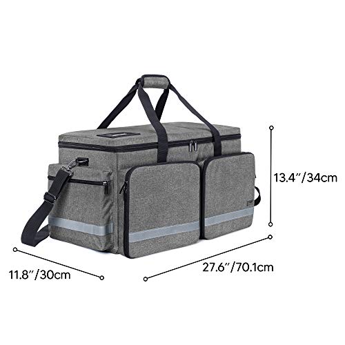 Trunab Large Medical Bag Empty With Compartment For Oxygen Tank(M2-M22), First Responder Trauma Bag With Reinforce Bottom Board For Sport Team, Community Volunteer, Grey - Patented Design #TOP5