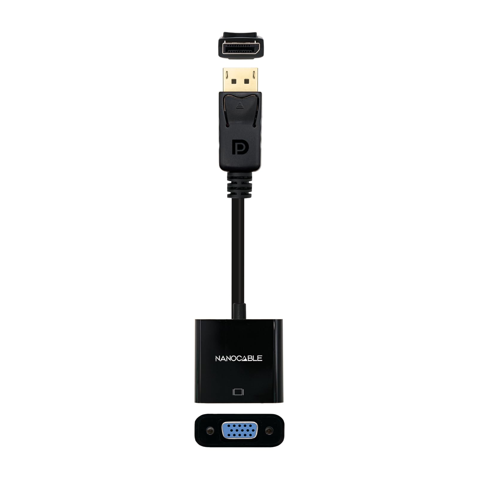 Convertitore Nanocable DisplayPort A SVGA – DP Maschio A SVGA HDB15 Femmina, 15 Cm, Plug-and-play, Senza Driver
